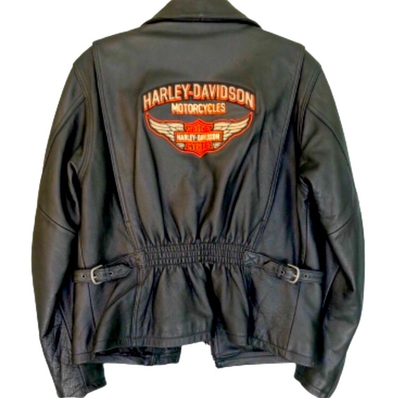 HARLEY DAVIDSON black leather jacket 💯% Authentic - Picture 1 of 17